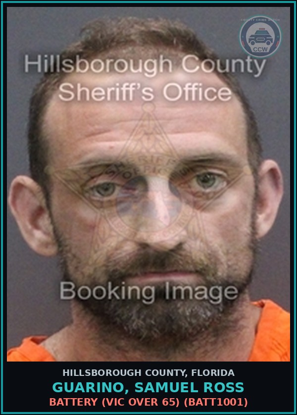 Booking mugshot of GUARINO, SAMUEL ROSS in Hillsborough County