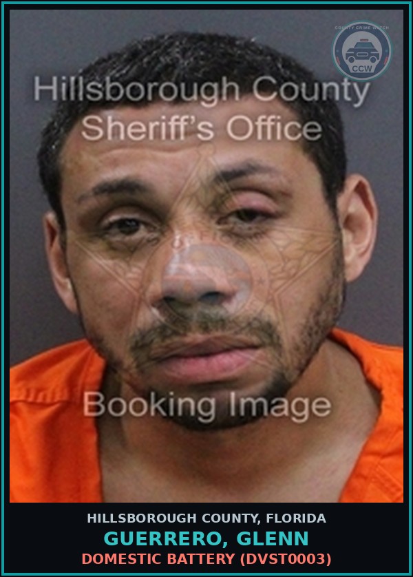 Booking mugshot of GUERRERO, GLENN in Hillsborough County