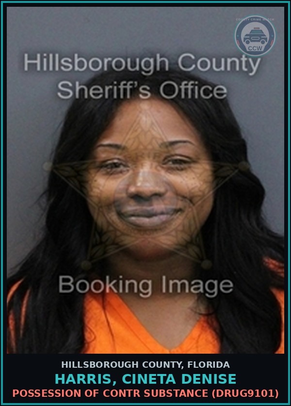 Booking mugshot of HARRIS, CINETA DENISE in Hillsborough County