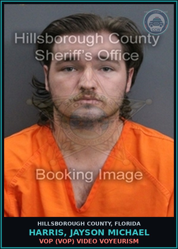 Booking mugshot of HARRIS, JAYSON MICHAEL in Hillsborough County