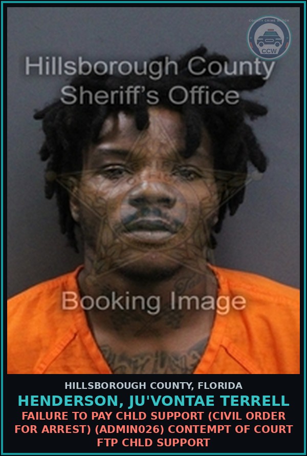 Booking mugshot of HENDERSON, JU'VONTAE TERRELL in Hillsborough County