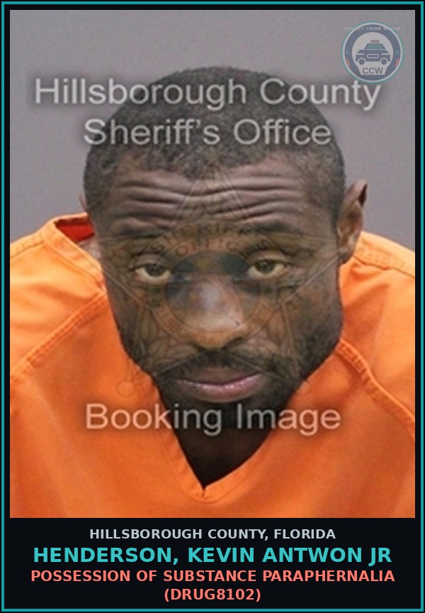Booking mugshot of HENDERSON, KEVIN ANTWON JR in Hillsborough County