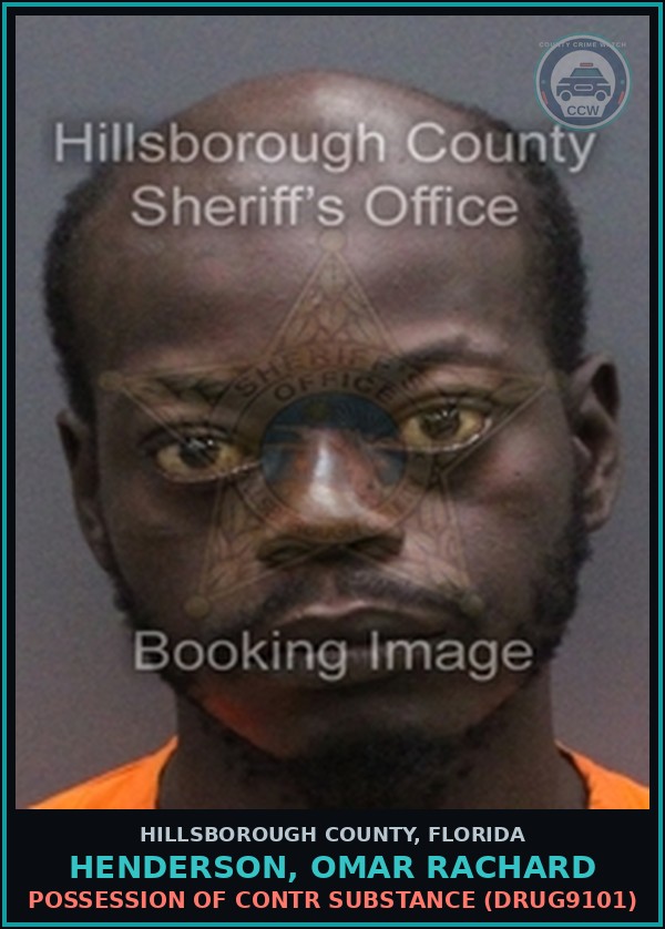 Booking mugshot of HENDERSON, OMAR RACHARD in Hillsborough County