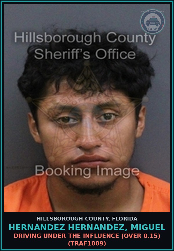 Booking mugshot of HERNANDEZ HERNANDEZ, MIGUEL in Hillsborough County