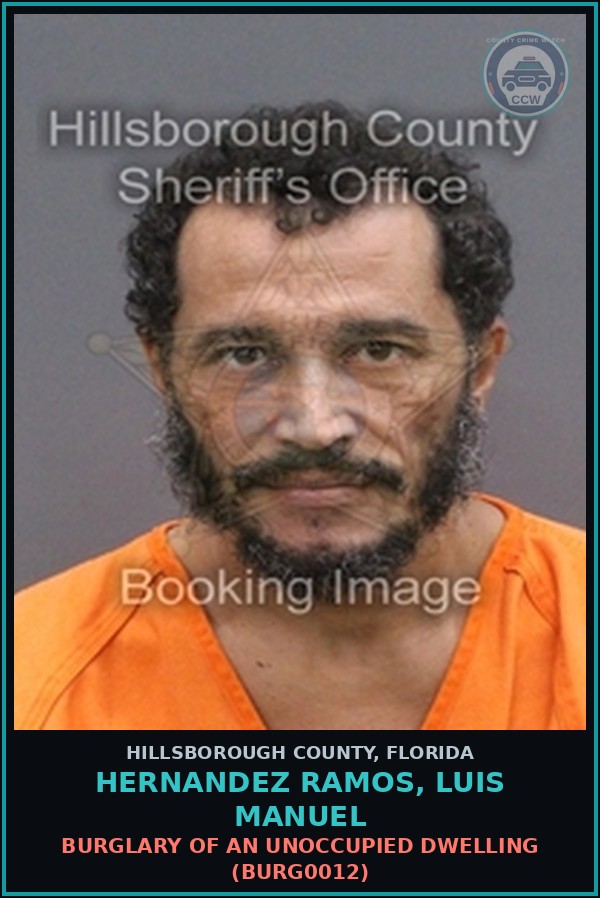 Booking mugshot of HERNANDEZ RAMOS, LUIS MANUEL in Hillsborough County