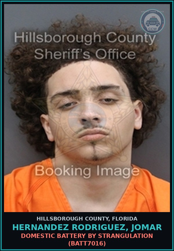 Booking mugshot of HERNANDEZ RODRIGUEZ, JOMAR in Hillsborough County