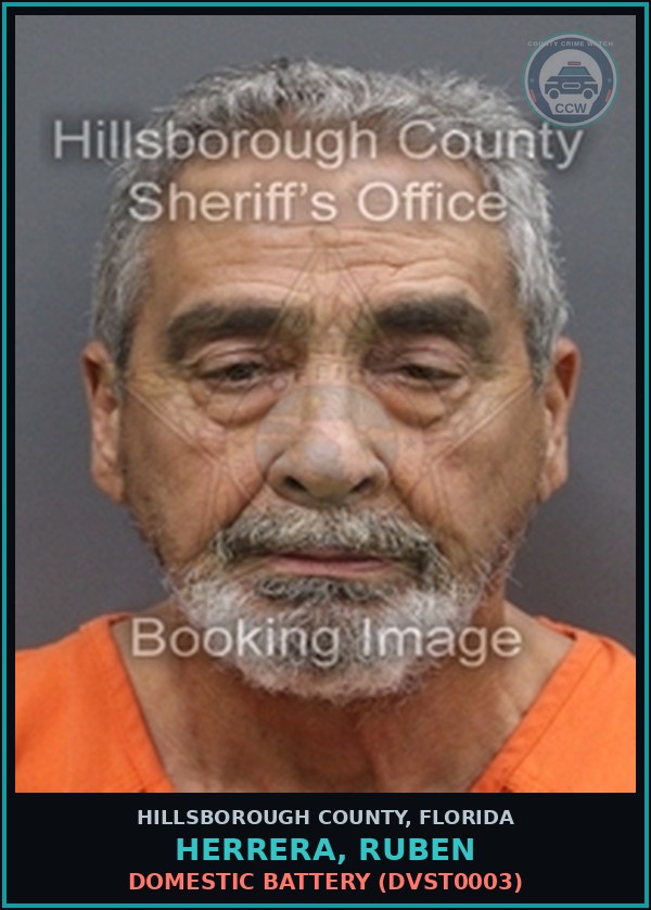 Booking mugshot of HERRERA, RUBEN in Hillsborough County