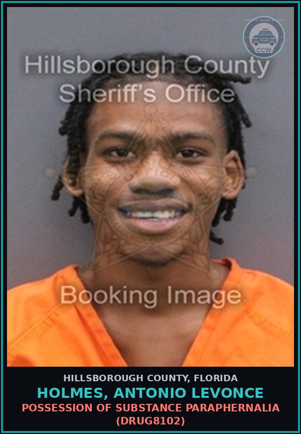 Booking mugshot of HOLMES, ANTONIO LEVONCE in Hillsborough County