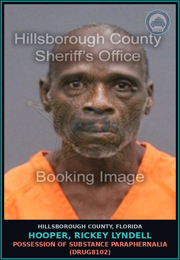 Booking mugshot of HOOPER, RICKEY LYNDELL in Hillsborough County