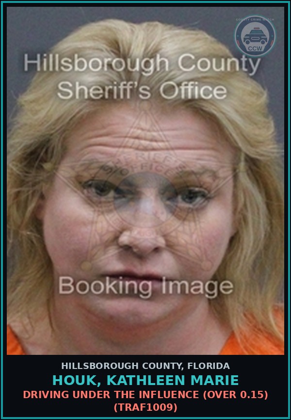 Booking mugshot of HOUK, KATHLEEN MARIE in Hillsborough County