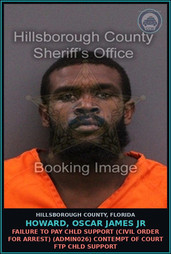 Booking mugshot of HOWARD, OSCAR JAMES JR in Hillsborough County