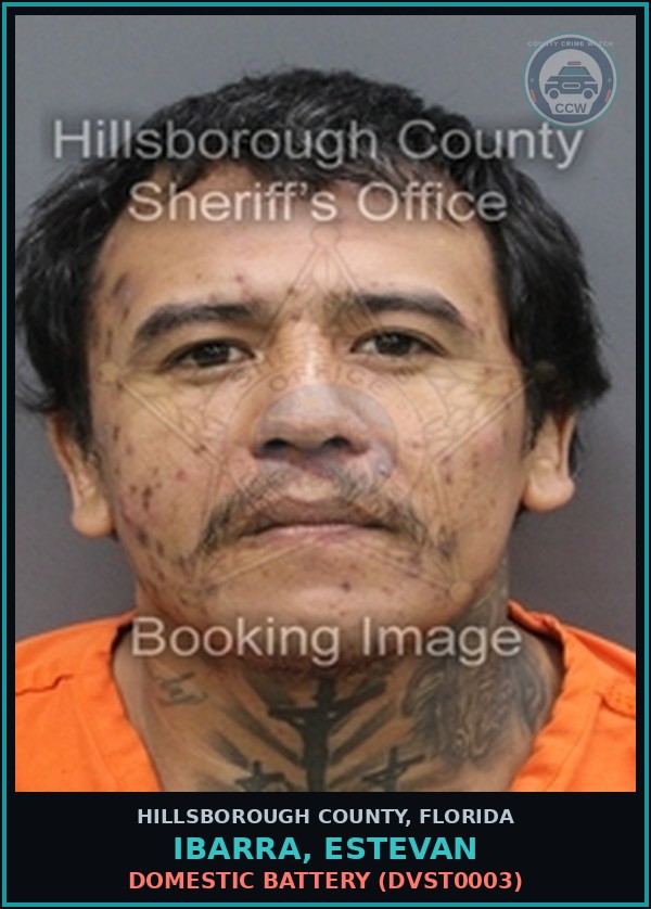 Booking mugshot of IBARRA, ESTEVAN in Hillsborough County