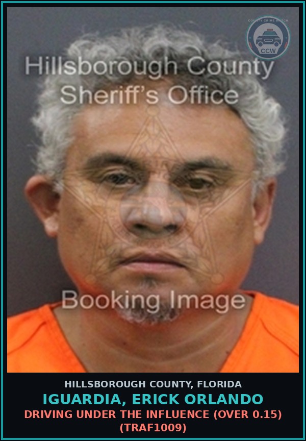 Booking mugshot of IGUARDIA, ERICK ORLANDO in Hillsborough County