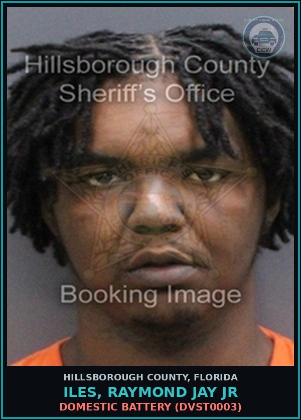 Booking mugshot of ILES, RAYMOND JAY JR in Hillsborough County