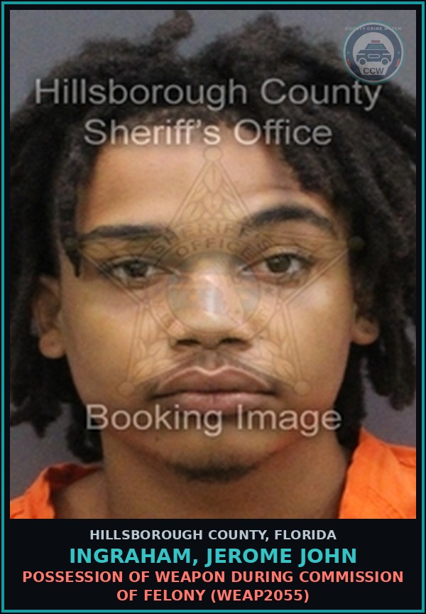 Booking mugshot of INGRAHAM, JEROME JOHN in Hillsborough County