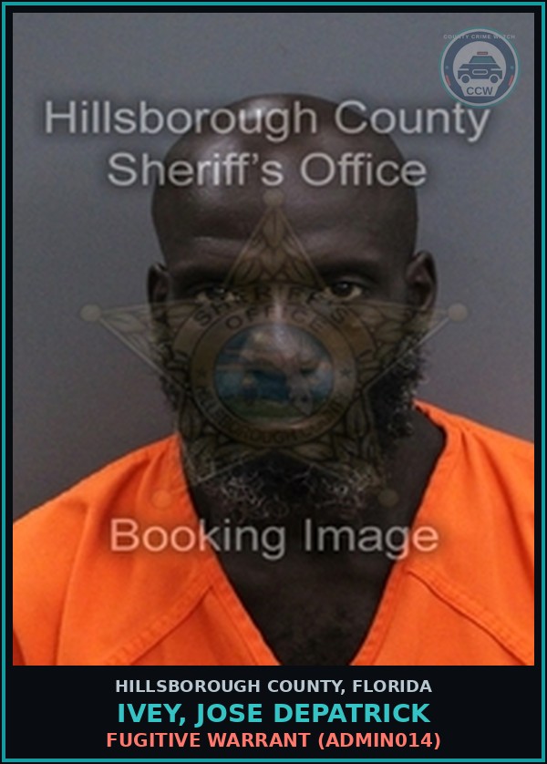 Booking mugshot of IVEY, JOSE DEPATRICK in Hillsborough County