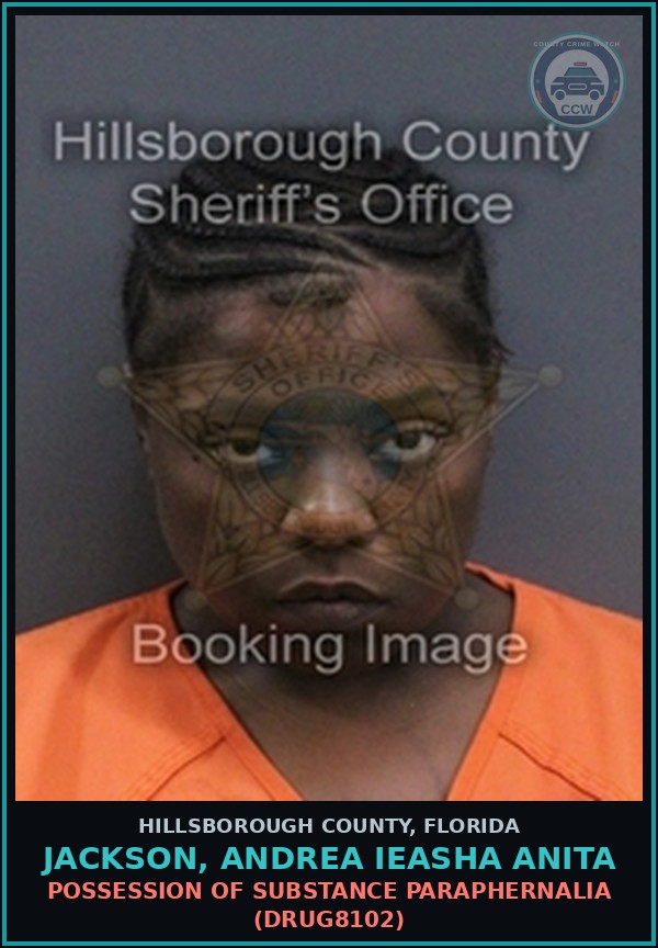 Booking mugshot of JACKSON, ANDREA IEASHA ANITA in Hillsborough County