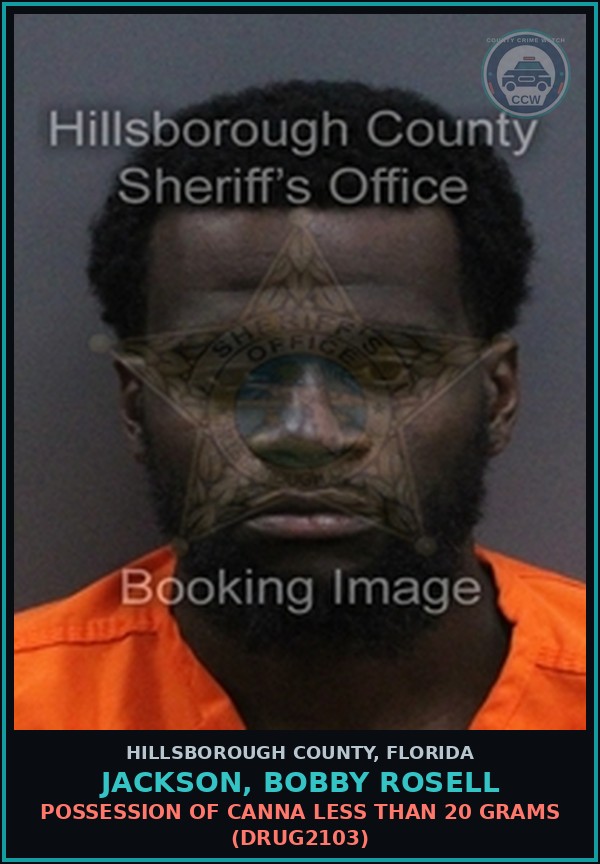 Booking mugshot of JACKSON, BOBBY ROSELL in Hillsborough County