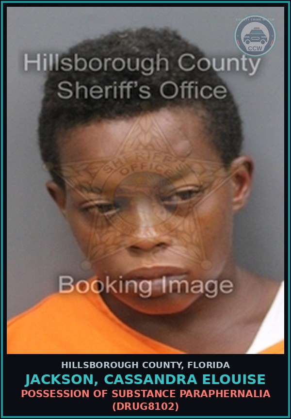 Booking mugshot of JACKSON, CASSANDRA ELOUISE in Hillsborough County