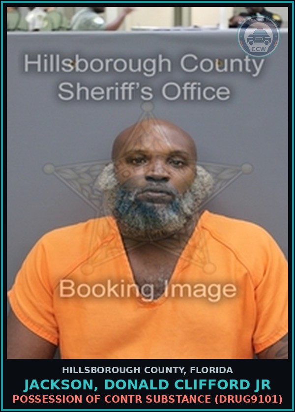 Booking mugshot of JACKSON, DONALD CLIFFORD JR in Hillsborough County