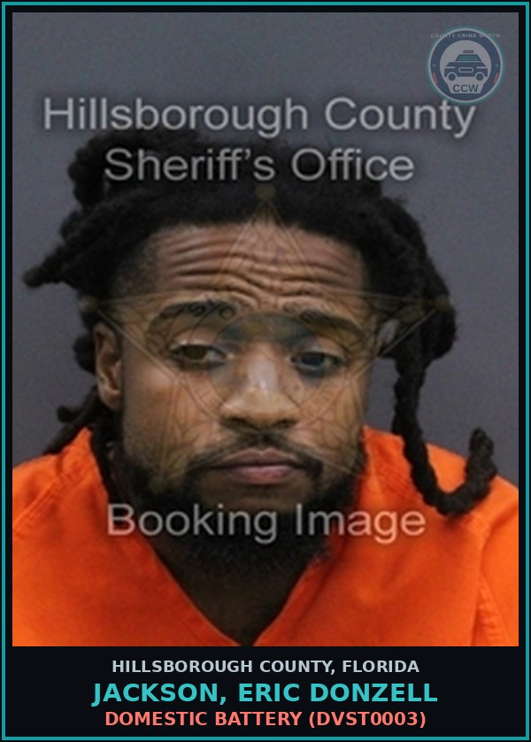 Booking mugshot of JACKSON, ERIC DONZELL in Hillsborough County