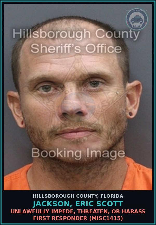 Booking mugshot of JACKSON, ERIC SCOTT in Hillsborough County