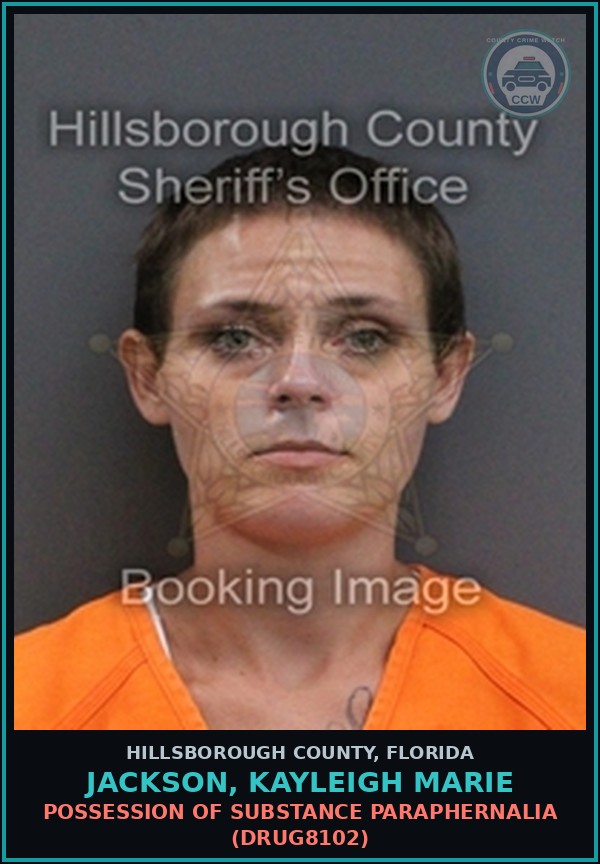 Booking mugshot of JACKSON, KAYLEIGH MARIE in Hillsborough County