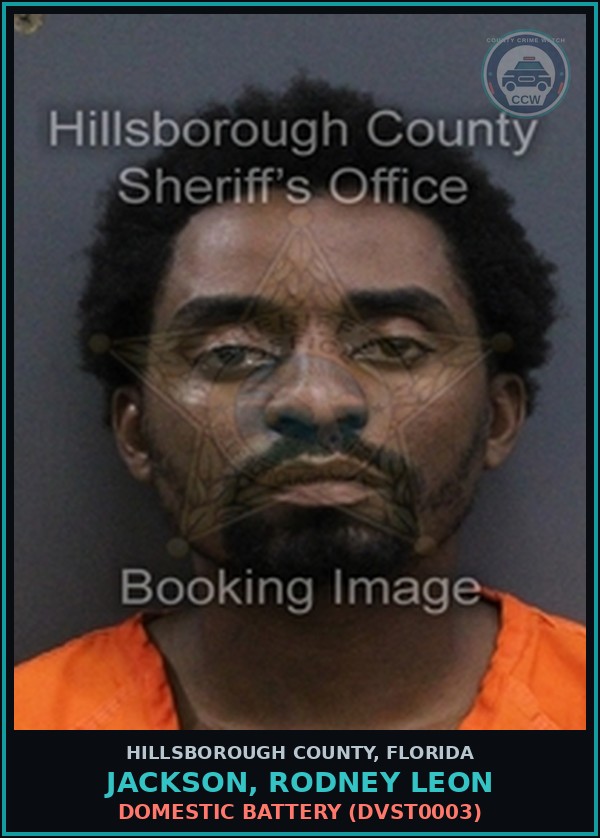 Booking mugshot of JACKSON, RODNEY LEON in Hillsborough County