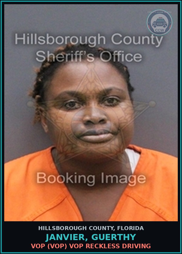 Booking mugshot of JANVIER, GUERTHY in Hillsborough County