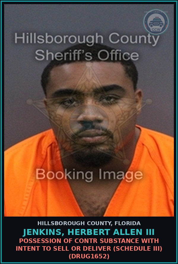 Booking mugshot of JENKINS, HERBERT ALLEN III in Hillsborough County