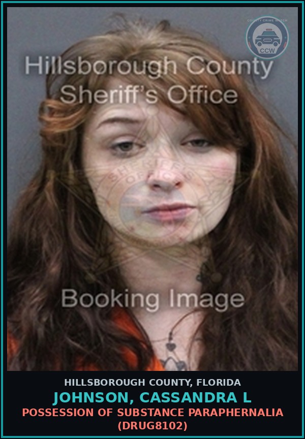 Booking mugshot of JOHNSON, CASSANDRA L in Hillsborough County