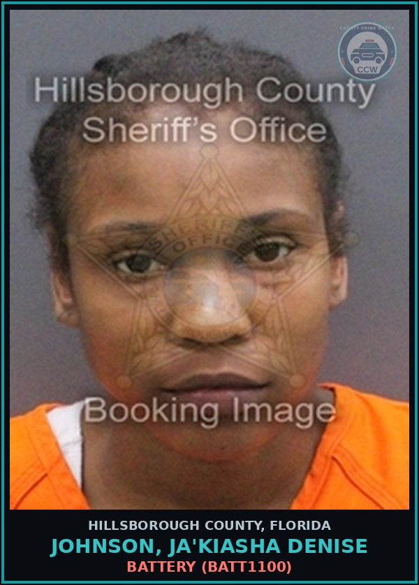 Booking mugshot of JOHNSON, JA'KIASHA DENISE in Hillsborough County