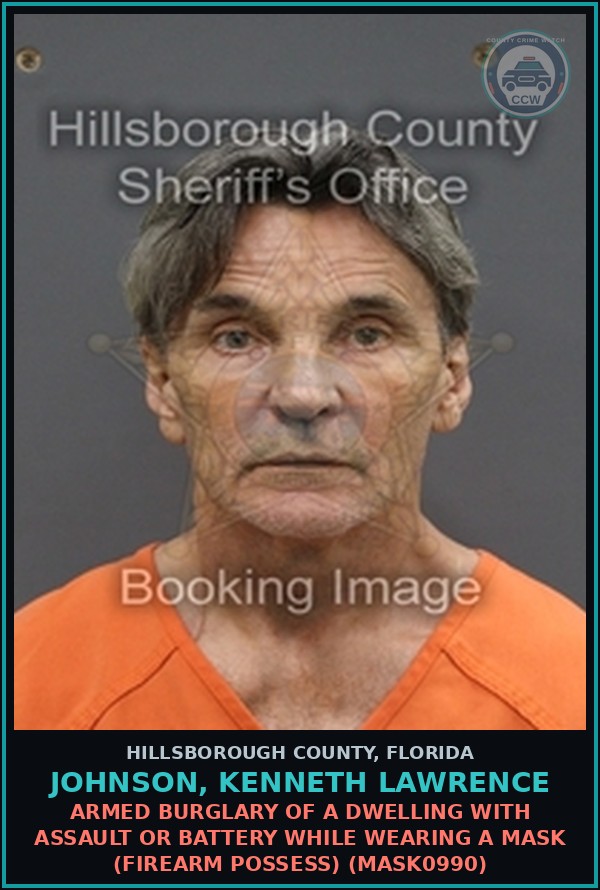 Booking mugshot of JOHNSON, KENNETH LAWRENCE in Hillsborough County