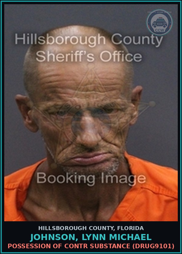 Booking mugshot of JOHNSON, LYNN MICHAEL in Hillsborough County