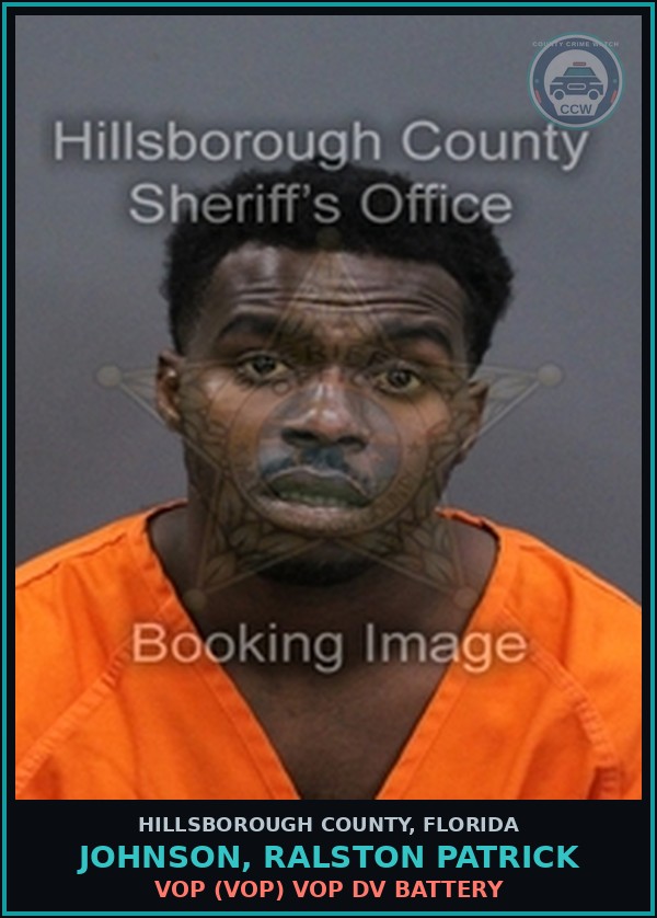 Booking mugshot of JOHNSON, RALSTON PATRICK in Hillsborough County