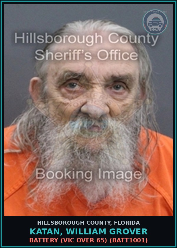 Booking mugshot of KATAN, WILLIAM GROVER in Hillsborough County