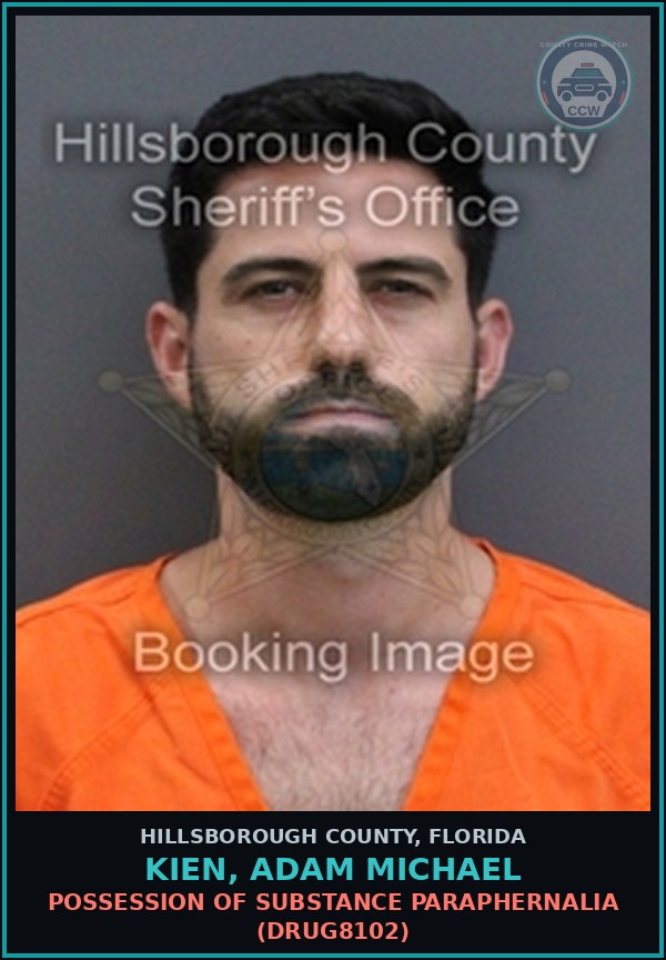 Booking mugshot of KIEN, ADAM MICHAEL in Hillsborough County