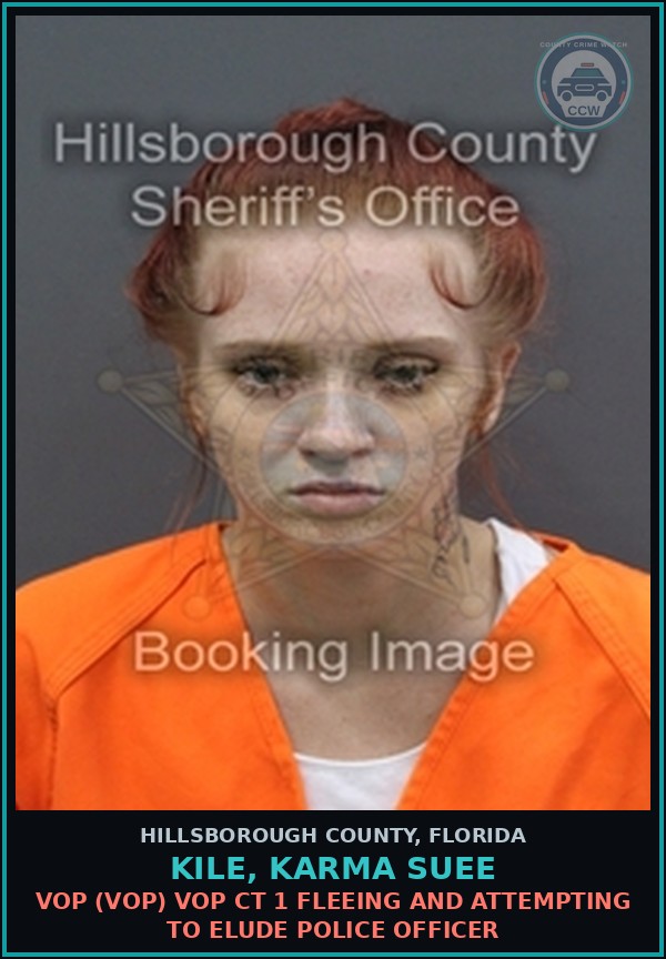 Booking mugshot of KILE, KARMA SUEE in Hillsborough County