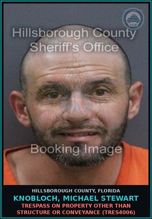 Booking mugshot of KNOBLOCH, MICHAEL STEWART in Hillsborough County