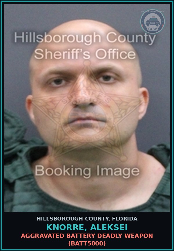 Booking mugshot of KNORRE, ALEKSEI in Hillsborough County