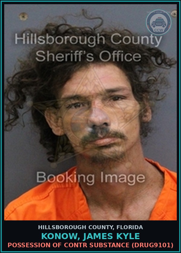 Booking mugshot of KONOW, JAMES KYLE in Hillsborough County