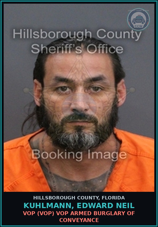 Booking mugshot of KUHLMANN, EDWARD NEIL in Hillsborough County