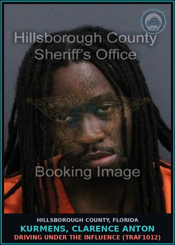 Booking mugshot of KURMENS, CLARENCE ANTON in Hillsborough County