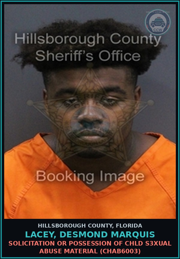 Booking mugshot of LACEY, DESMOND MARQUIS in Hillsborough County