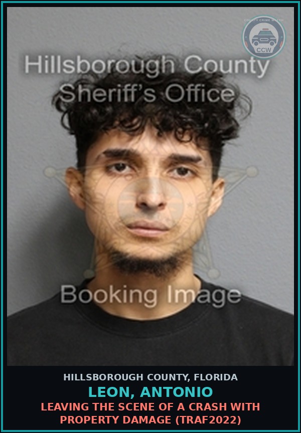Booking mugshot of LEON, ANTONIO in Hillsborough County