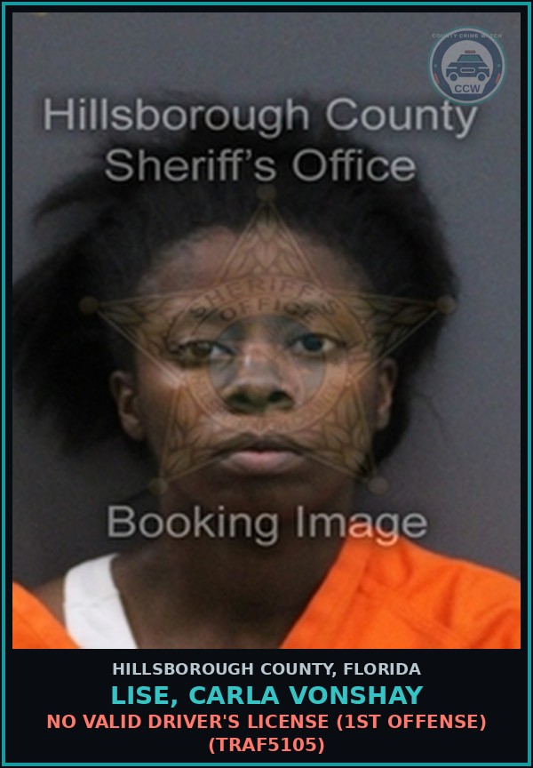 Booking mugshot of LISE, CARLA VONSHAY in Hillsborough County