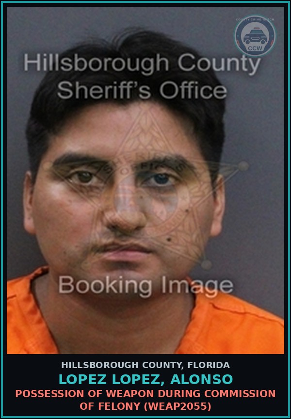 Booking mugshot of LOPEZ LOPEZ, ALONSO in Hillsborough County