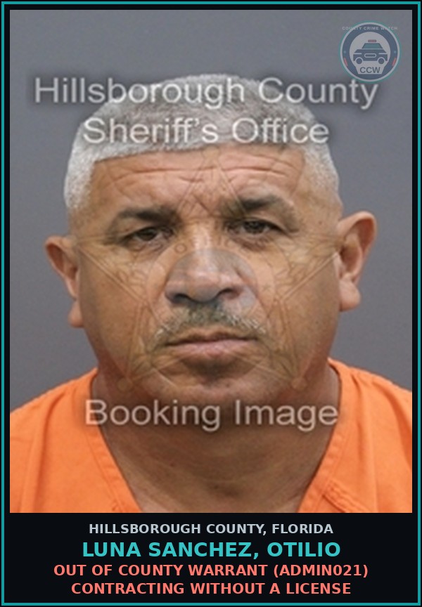 Booking mugshot of LUNA SANCHEZ, OTILIO in Hillsborough County