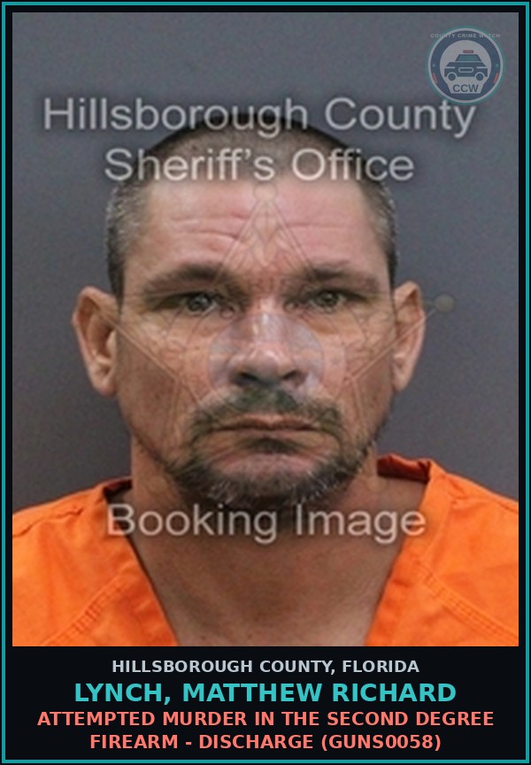 Booking mugshot of LYNCH, MATTHEW RICHARD in Hillsborough County