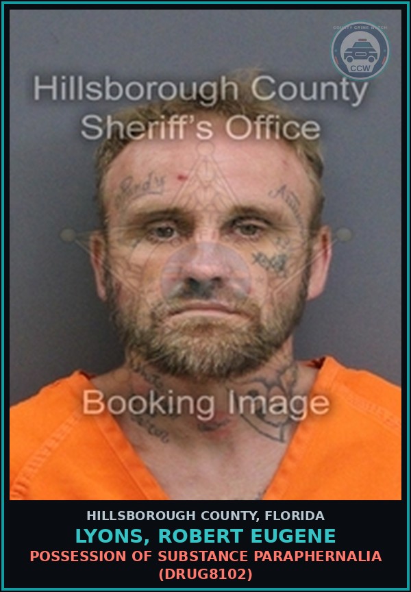 Booking mugshot of LYONS, ROBERT EUGENE in Hillsborough County